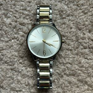 Accutime women’s vintage two tone silver/gold bracelet‎ watch one size